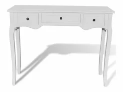 Best vidaxl Mesa consola tocador con tres cajones s Blanco
