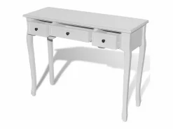 Best vidaxl Mesa consola tocador con tres cajones s Blanco