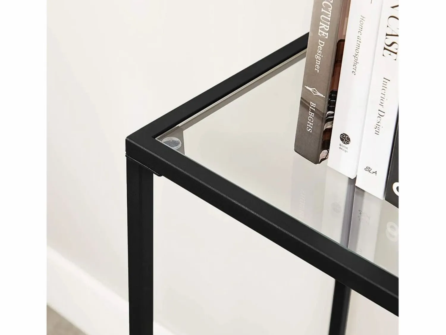 Sale Mesa consola Valora para salón, de cristal y metal. Consola