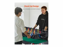 Hot Mesa de Air Hockey, SucceBuy 4 en 1, 122 cm, para Jugar al Air Hockey, al Futbolín, al Tenis de Mesa y al Billar Negro / Verde