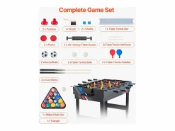 Hot Mesa de Air Hockey, SucceBuy 4 en 1, 122 cm, para Jugar al Air Hockey, al Futbolín, al Tenis de Mesa y al Billar Negro / Verde