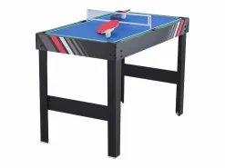 Hot Mesa de Air Hockey, SucceBuy 4 en 1, 122 cm, para Jugar al Air Hockey, al Futbolín, al Tenis de Mesa y al Billar Negro / Verde