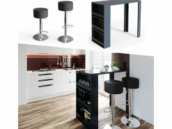 Vicco Mesa de bar antracita 57x117x106 Gris antracita