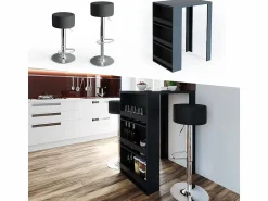 Outlet Mesa de bar antracita 57x80x106 Mueble Bar