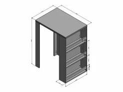 Outlet Mesa de bar antracita 57x80x106 Mueble Bar