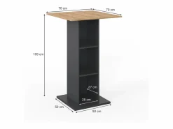 Sale Vicco Mesa de bar antracita 70x70x109 rodeo Gris antracita