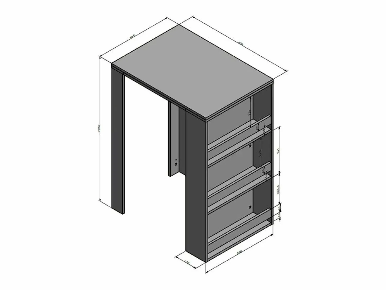 Best Mesa de bar antracita/blanco 57x80x106 Mueble Bar