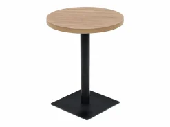 Online Mesa de bar bistró MDF y acero redonda 60x75 cm color roble Mesa Alta