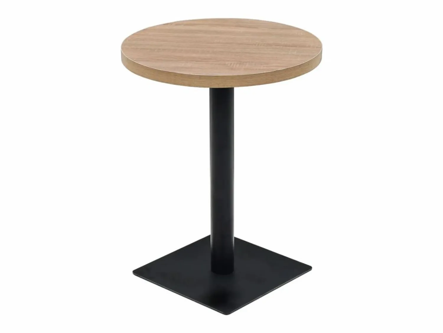Online Mesa de bar bistró MDF y acero redonda 60x75 cm color roble Mesa Alta