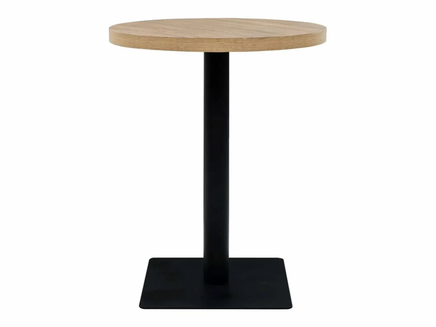 Online Mesa de bar bistró MDF y acero redonda 60x75 cm color roble Mesa Alta