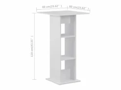 Clicnbuy Mesa de bar blanca 60x60x110 cm