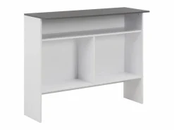 Clicnbuy Mesa de bar con 2 encimera blanca y gris 130x40x120 cm
