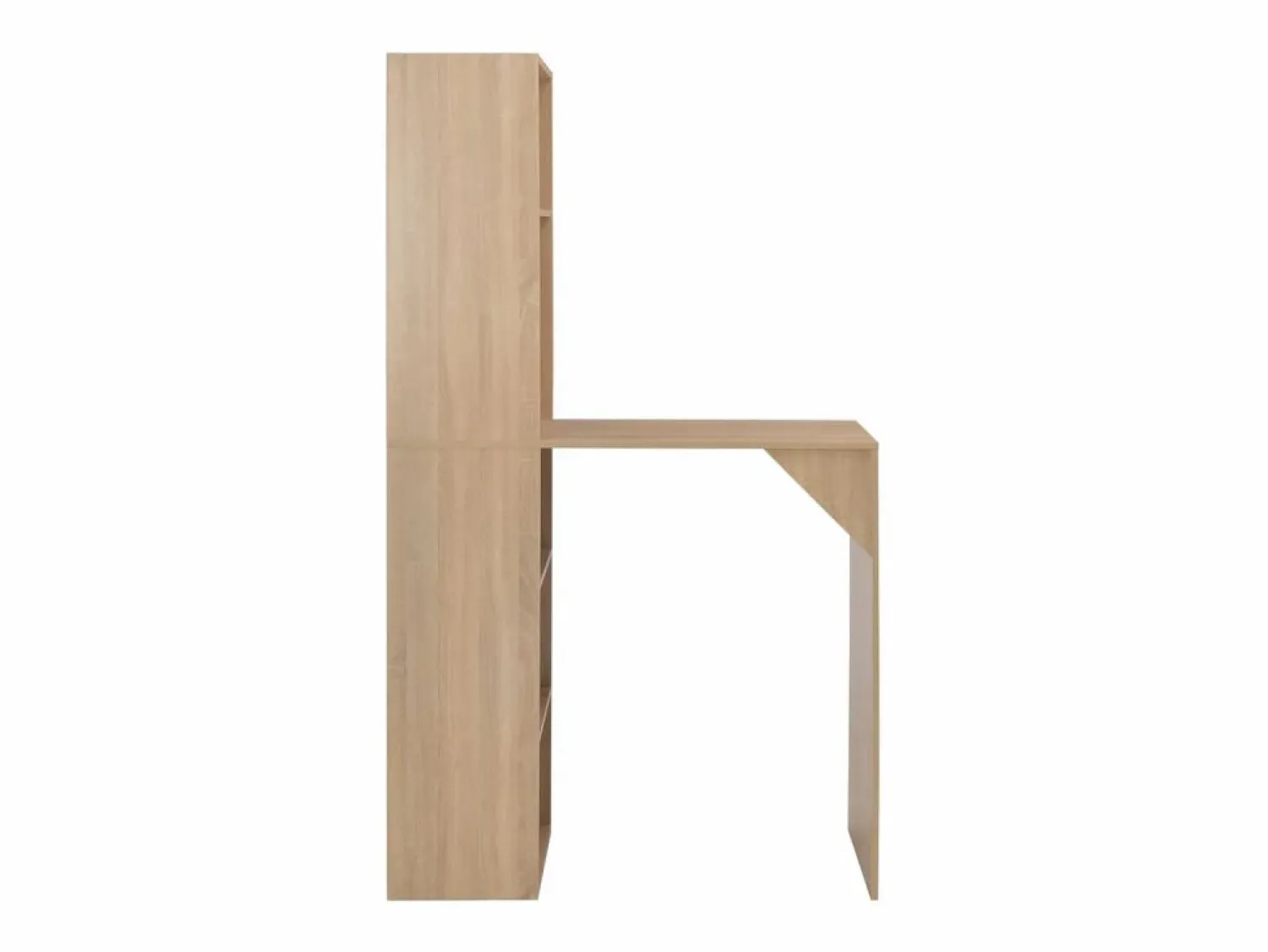Clicnbuy Mesa de bar con armario color roble 115x59x200 cm