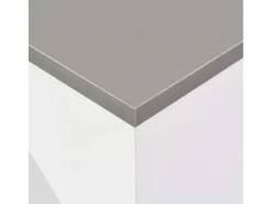 Clearance Clicnbuy Mesa de bar con estantería móvil blanca 138x39x110 cm Blanco