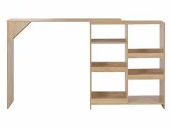 Online Clicnbuy Mesa de bar con estantería móvil negro 138x39x110 cm Marru00f3n