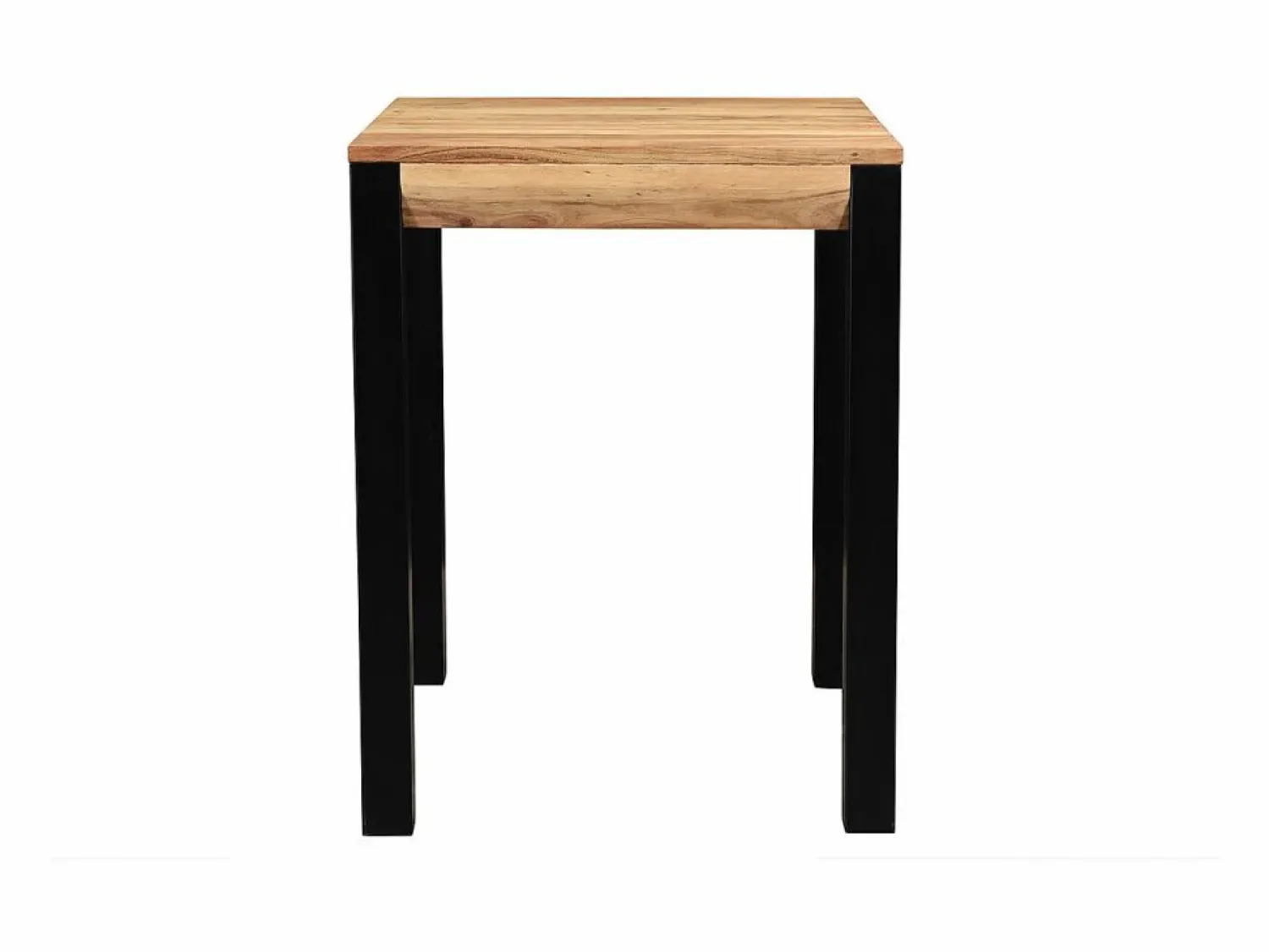 Outlet Miliboo Mesa de bar extensible en acacia y metal L80-135 cm TRAP Color natural claro