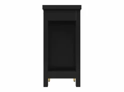 Sale Mesa de bar giratoria con puerta de ratán y estante abierto - Mesa de comedor de madera - Negra - 107x40x71,4 cm Negro