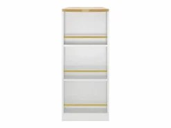 Online Mesa de bar giratoria con 2 puertas y 1 cajón Isla de cocina con tablero extensible (138-204)x39x104 cm - almacenaje abierto - Blanco