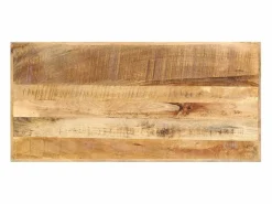 New Clicnbuy Mesa de bar madera maciza de mango rugosa 120x58x107 cm Marru00f3n