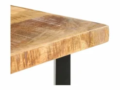 New Clicnbuy Mesa de bar madera maciza de mango rugosa 120x58x107 cm Marru00f3n