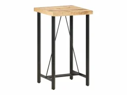 Best Clicnbuy Mesa de bar madera maciza de mango rugosa 60x60x107 cm Marru00f3n