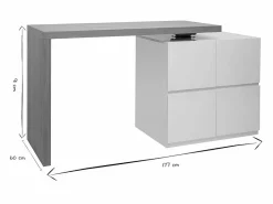 Miliboo Mesa de bar modulable con almacenaje mate y roble A91 cm MAX