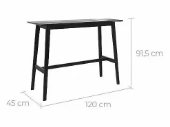 Best Rendez-Vous Déco Mesa de bar rectangular para 4 personas en madera negra 120 cm - Buvette Negro