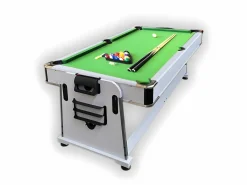 ELITESHOPPING Mesa de billar 7 pies Multijuego Air Hockey + Ping Pong - Stark White