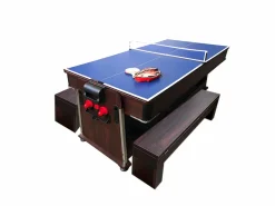 Best Mesa de billar 7 pies Multijuego Air Hockey + Ping Pong - Stark con bancos Billar