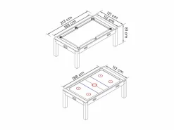 Discount ELITESHOPPING Mesa de billar 7 pies Multijuego rojo Air Hockey + Mesa de Tenis + Mesa - Rocket Marru00f3n