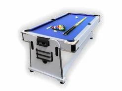 Best ELITESHOPPING Mesa de billar 7 pies Multijuego Air Hockey + Ping Pong - Stark White Azul