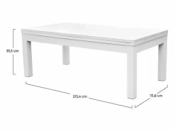 Discount Mesa de billar convertible blanca con alfombra - Eddie Billar