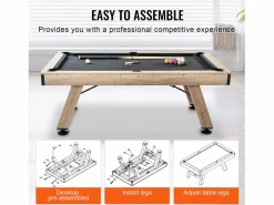 Online Mesa de Billar Convertible SucceBuy 213 cm - Juego de Mesa de Billar, Tela Negra, para Sala de Juegos Billar