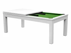 Rendez-Vous Déco Mesa de billar convertible blanca con alfombra - Eddie