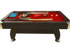 Sale ELITESHOPPING Mesa de Billar de 7 pies completo con accesorios – Iron Red Rojo
