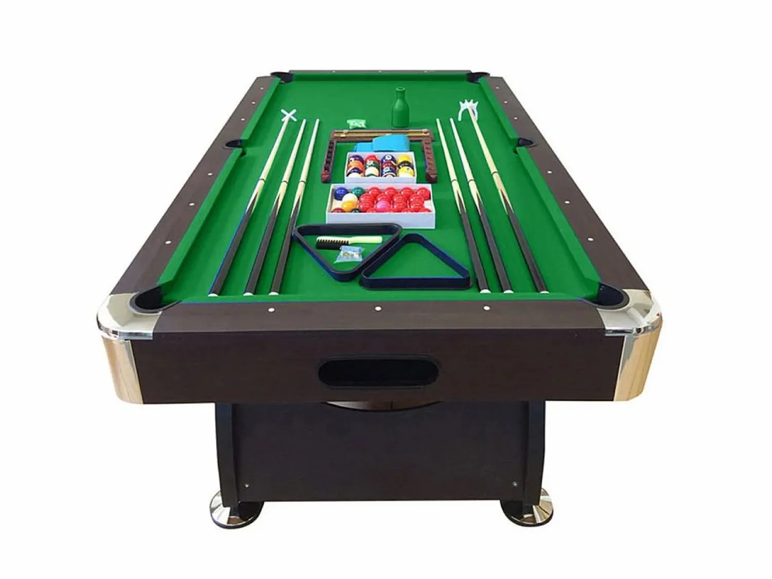 ELITESHOPPING Mesa de billar de 8 pies con banco de almacenamiento – Viper Green