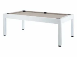 Vente-unique Mesa de billar exterior - Blanco y taupe - L213,4 x P121,1 x 79,7 cm - STAZIO Negro / Topo / Blanco