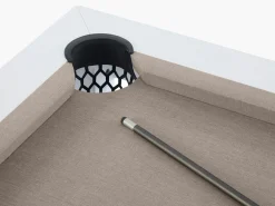 Vente-unique Mesa de billar exterior - Blanco y taupe - L213,4 x P121,1 x 79,7 cm - STAZIO Negro / Topo / Blanco