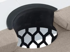 Vente-unique Mesa de billar exterior - Blanco y taupe - L213,4 x P121,1 x 79,7 cm - STAZIO Negro / Topo / Blanco