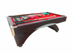 Clearance ELITESHOPPING Mesa de billar moderna de 8 pies con bancos de almacenamiento - Thanos Rojo