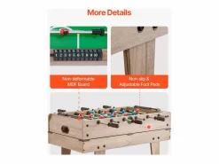 Mesa de billar SucceBuy 4 en 1, mesa de hockey de aire de 82 cm, futbolín, ping-pong y billar, multifuncional, compacta, para interior.