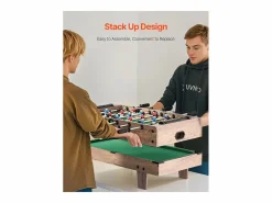 Mesa de billar SucceBuy 4 en 1, mesa de hockey de aire de 82 cm, futbolín, ping-pong y billar, multifuncional, compacta, para interior.