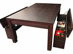 ELITESHOPPING Mesa de billar convertible de 7 pies con bancos - Zefiro Verde