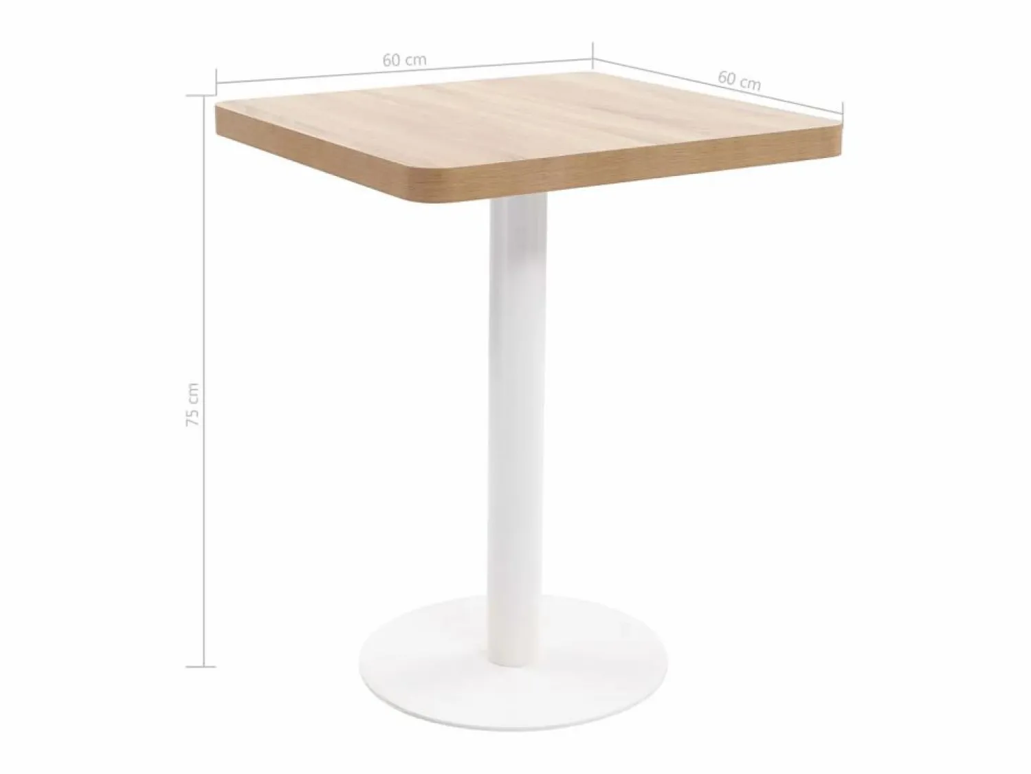 Best Clicnbuy Mesa de bistró MDF marrón claro 60x60 cm Marru00f3n