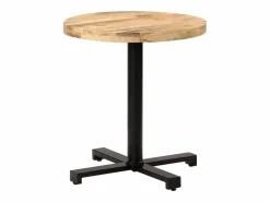 Clicnbuy Mesa de bistró redonda madera de mango rugosa Ø70x75 cm