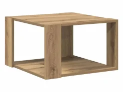 Sale Clicnbuy Mesa de Café Roble artisan 51.5 x 51.5 x 30 cm Marru00f3n