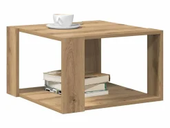 Sale Clicnbuy Mesa de Café Roble artisan 51.5 x 51.5 x 30 cm Marru00f3n