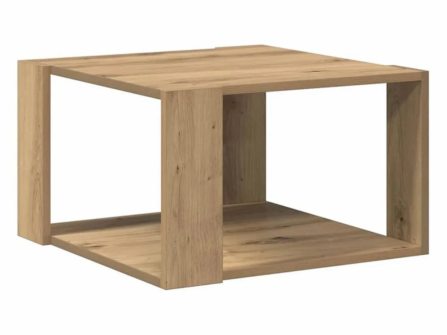 Sale Clicnbuy Mesa de Café Roble artisan 51.5 x 51.5 x 30 cm Marru00f3n