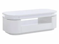 Best Mesa de centro 4 puertas y 1 cajón con LEDs - MDF - Color: lacado - VANDANA Mesa De Centro