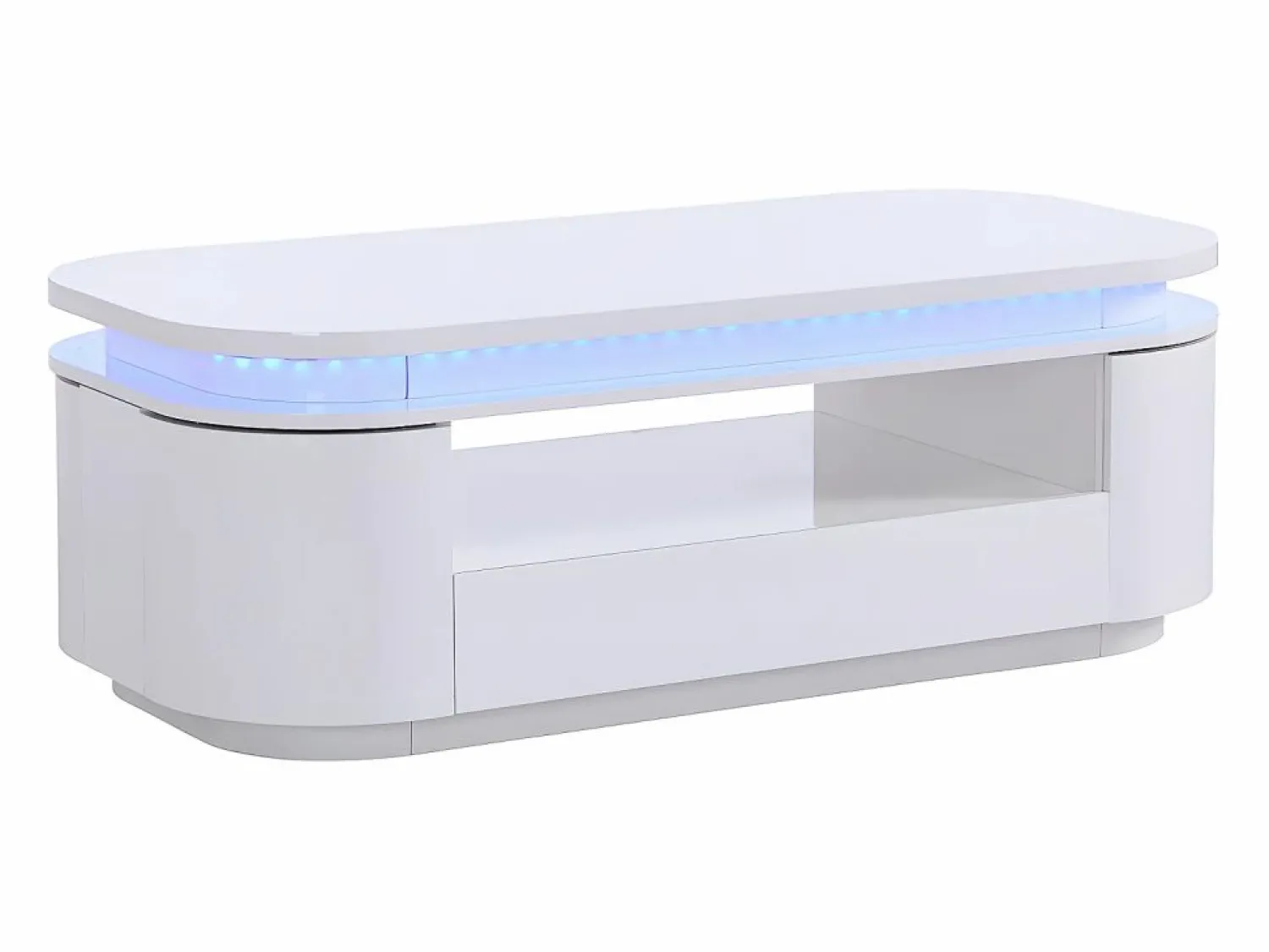 Best Mesa de centro 4 puertas y 1 cajón con LEDs - MDF - Color: lacado - VANDANA Mesa De Centro